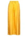 La Prestic Ouiston Woman Pants Yellow Size 2 Silk In Yellow