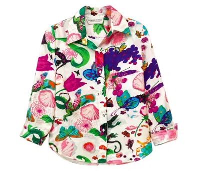 La Prestic Ouiston Women's Emmanuelle Button Down Top In Lezard In Multi