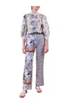 La Prestic Ouiston Women's Lucky Pants In Mix Caravelle Ecru In Multi