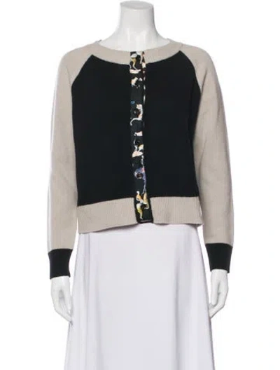 Pre-owned La Prestic Ouiston Wool Colorblock Pattern Sweater W/ Tags In Black