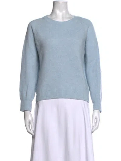 Pre-owned La Prestic Ouiston Wool Crew Neck Sweater In Blue