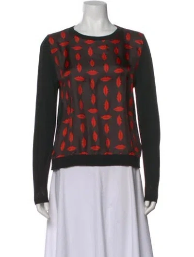 Pre-owned La Prestic Ouiston Wool Printed Top In Multi