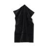 La Reina Velour Bath Towel Black Small Set