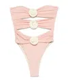 La Reveche 3d Floral One-piece Swimsuit In Pink