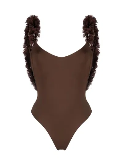 La Reveche Amira One-piece Swimsuit In Brown