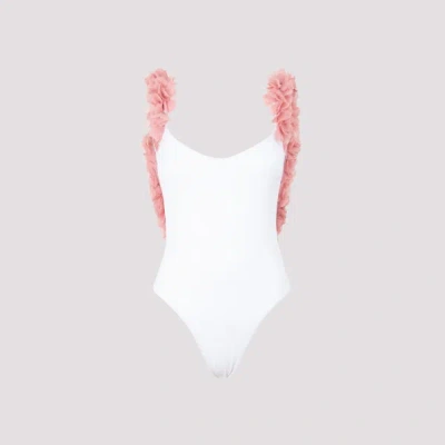 La Reveche Amira One-piece Swimwear L In White Pink