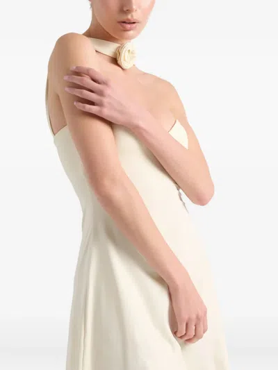 La Reveche Arya Neckholder-minikleid Mit Rosendetail In White