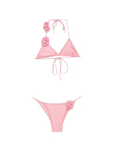 La Reveche Ashar Bikini Mit Blumenapplikation In Rosa