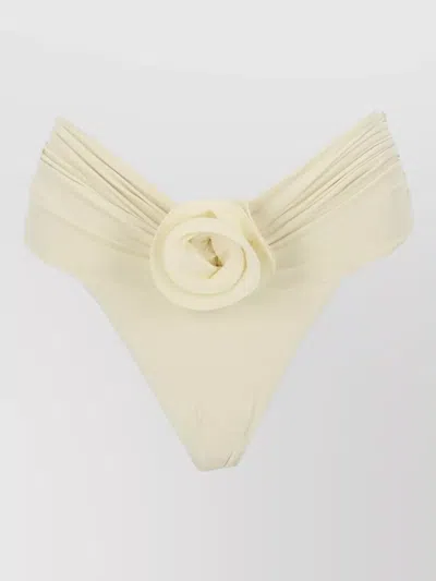 La Reveche Bikini Brief Derya Floral Detail Ruched In Neutral