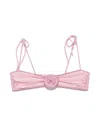 La Reveche Flower-embellishment Bikini Top In Pink