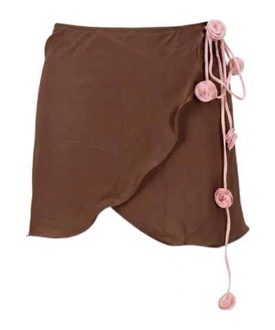 La Reveche Bouquet Beach Dress In Brown
