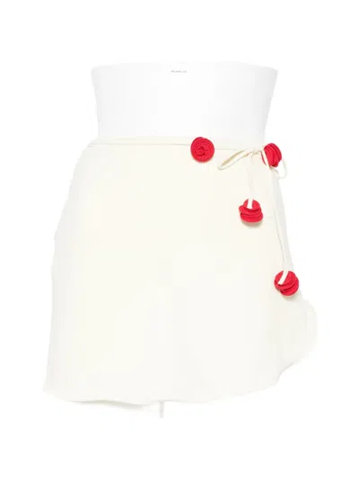 La Reveche Bouquet Floral-appliqué Pareo In Purple