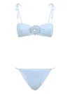 La Reveche Light Blue Bikini With Adjustable Straps In Blue