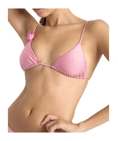 La Reveche Floral Bikini Top In Pink