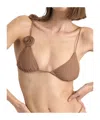 La Reveche Floral Bikini Top In Brown