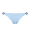 La Reveche Floral Detail Bikini Bottoms In Blue