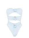 La Reveche Light Blue Flower-detailing Swimsuit