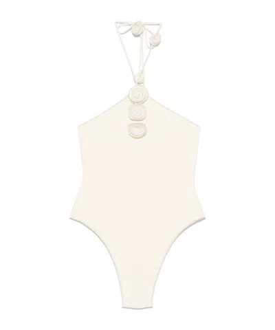 LA REVECHE FLOWER-DETAILING SWIMSUIT