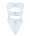 La Reveche Light Blue Flower-detailing Swimsuit