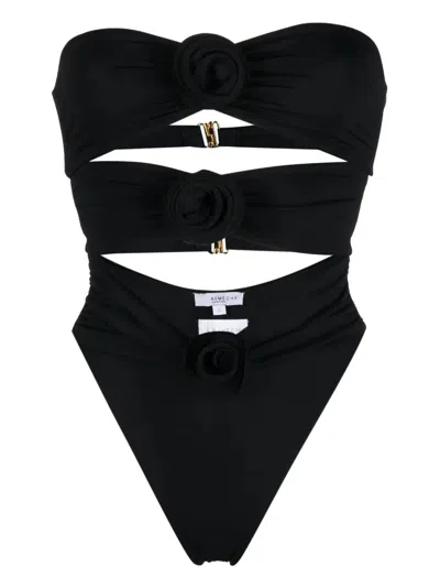 La Reveche Gathered-detail One-piece In Black
