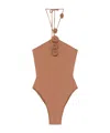 La Reveche Brown Floral-appliqu Swimsuit In Brown