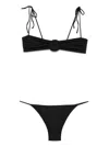 La Reveche Tie Bikini Top And Bottoms In Black