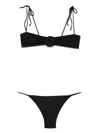 La Reveche Tie Bikini Top And Bottoms In Black