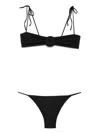 La Reveche Tie Bikini Top And Bottoms In Black