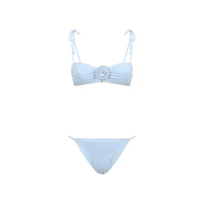 La Reveche Light Blue Bikini With Adjustable Straps