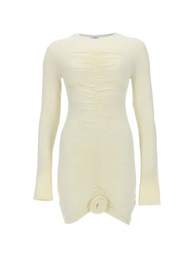La Reveche Lillibet Dress Fitted Silhouette Ruched Mini In Yellow