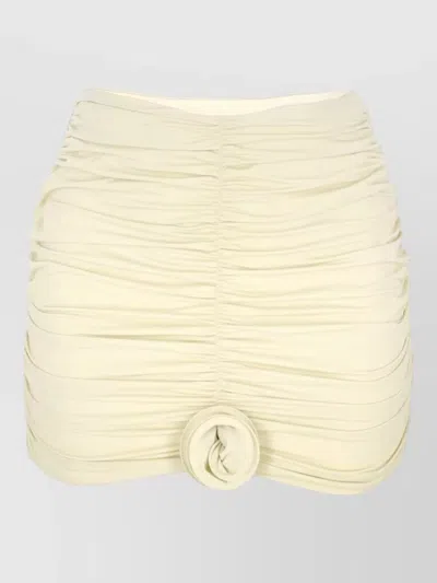 La Reveche Lillibet High Waist Skirt Rosette Detail In Neutral
