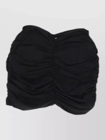 La Reveche Lillibet Skirt Floral Appliqué Ruched Detailing In Black