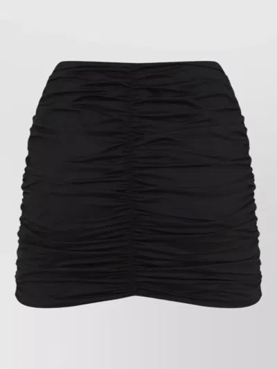 La Reveche Lillibet Skirt Floral Ruched Mini Design In Black
