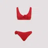 La Reveche Nuha Floral-applique Bikini In Red