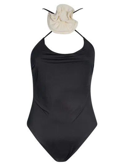 La Reveche Petra One-piece Bikini In Black/ivory