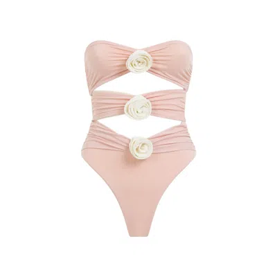 La Reveche Quartz Rose Ivory Vesna Swimsuit In Pink
