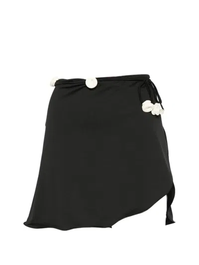 La Reveche Shell-embellished Beach Cover-up In Black