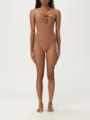 La Reveche Brown Floral-appliqu Swimsuit In Brown