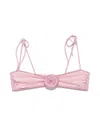 La Reveche Flower-embellishment Bikini Top In Pink
