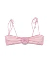La Reveche Flower-embellishment Bikini Top In Pink