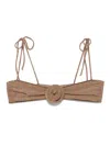 La Reveche Off-the-shoulder Bikini Top In Brown