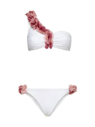La Reveche Swimwear In White,pink