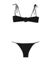 La Reveche Tie Bikini Top And Bottoms In Black