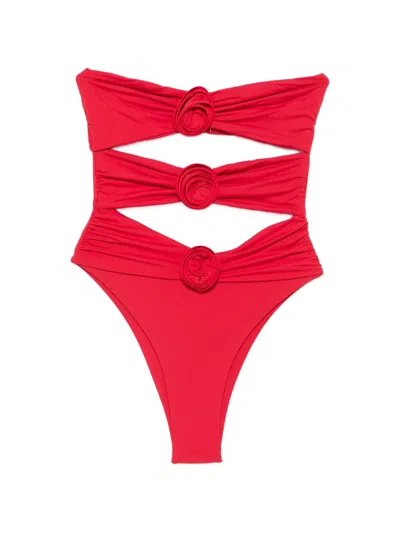 La Reveche Vesna Cut-out Swimsuit In Red