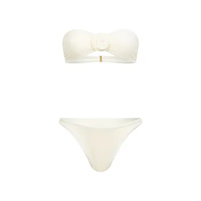 La Reveche Vesna Ivory Polyamide Bikini In Beige