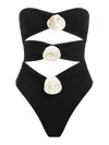 La Reveche Vesna One-piece Floral Applique Swimsuit