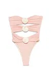 La Reveche Vesna Floral Applique One-piece Swimsuit In Pink