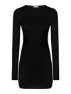 La Reveche Lillibet Draped Mini Dress In Negro
