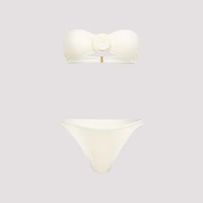 LA REVECHE WHITE TWO-PIECE SWIMSUIT
