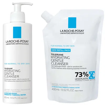 La Roche-posay Toleriane Hydrating Gentle Cleanser Refill Set In White